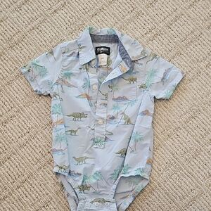 OshKosh B'gosh Blue Dinosaur Baby Onesie